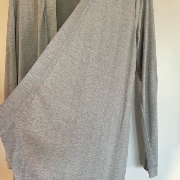 Ann Taylor Cascade Open Cardigan M medium gray violet lilac silver wool blend - Picture 7 of 8